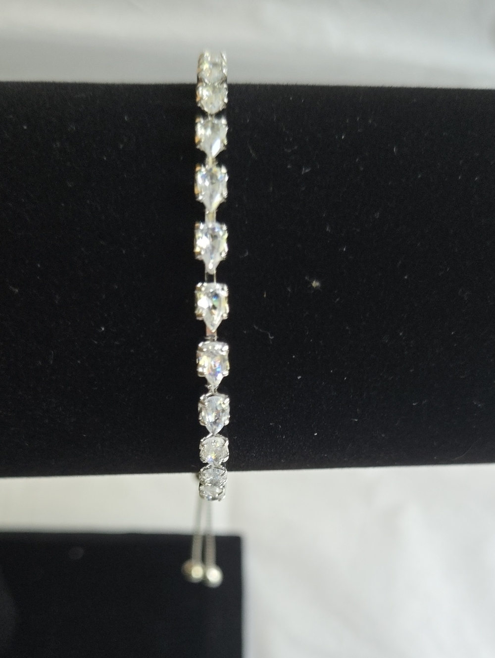 Diamond-Cut Tennis Bracelet - Clear Crystal Silver Tone